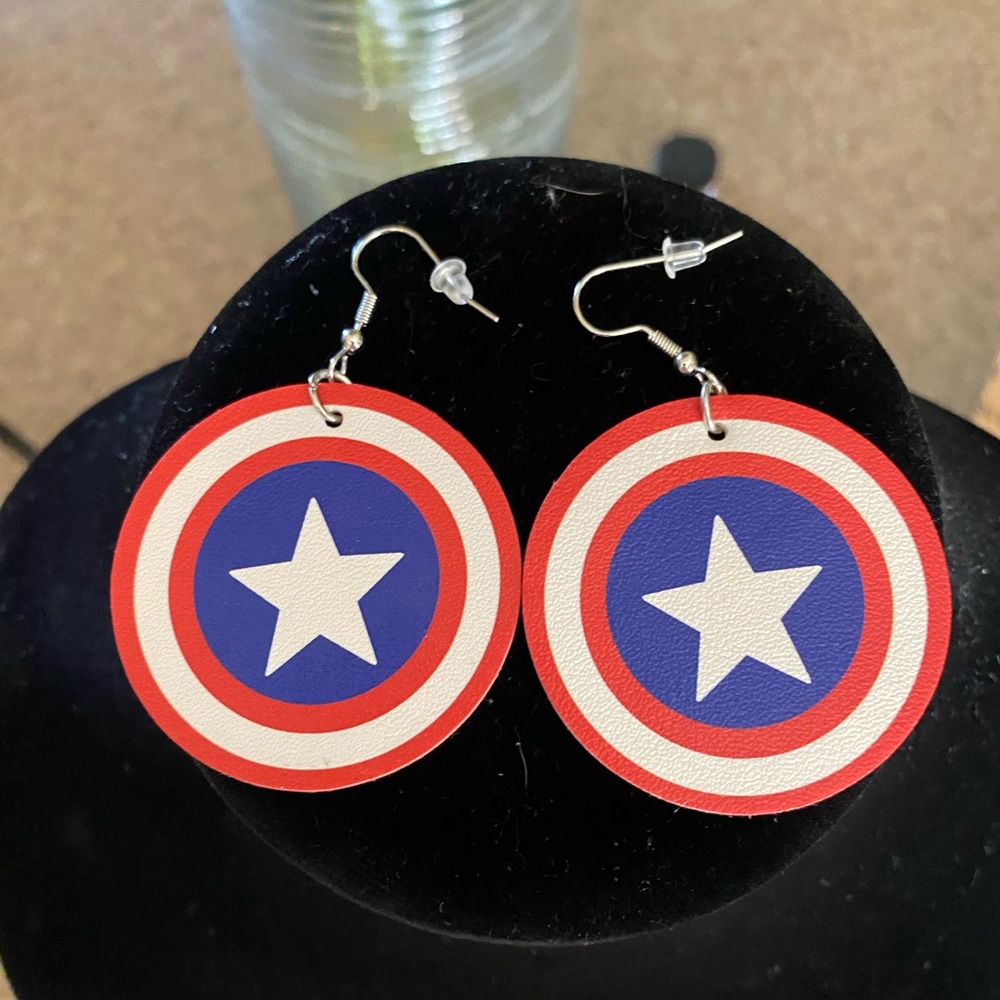 Captain America earrings